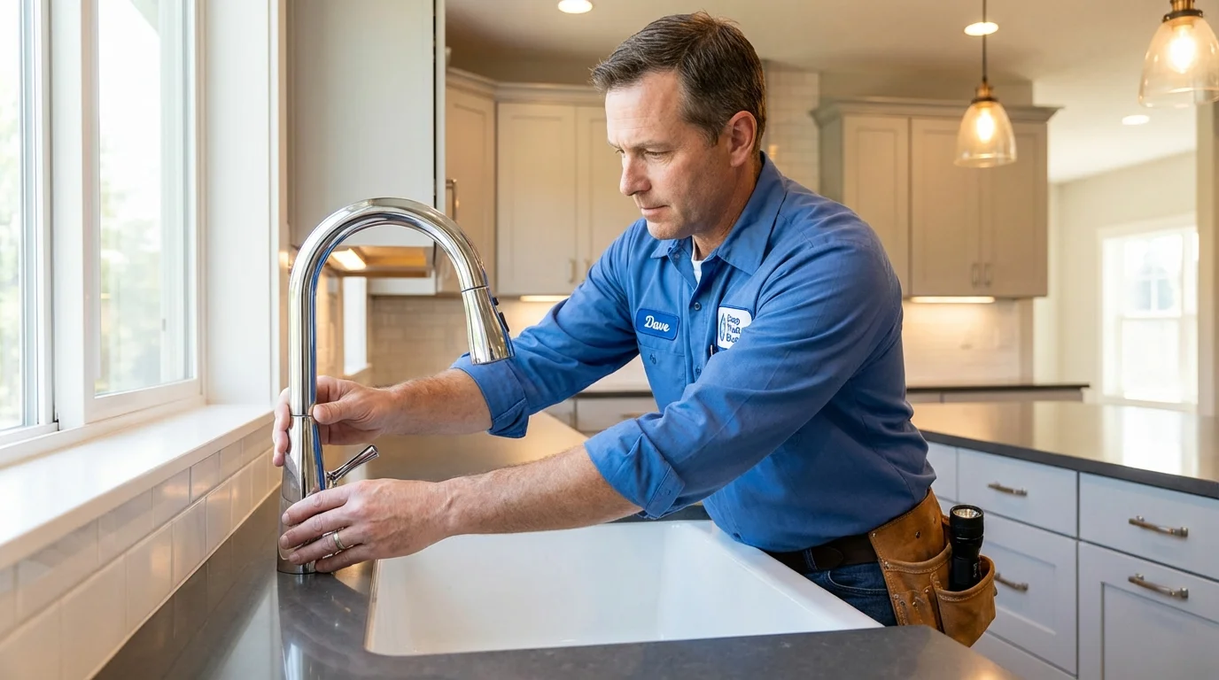 Kitchen faucet installation by Johns Plumbing LLC in Islip