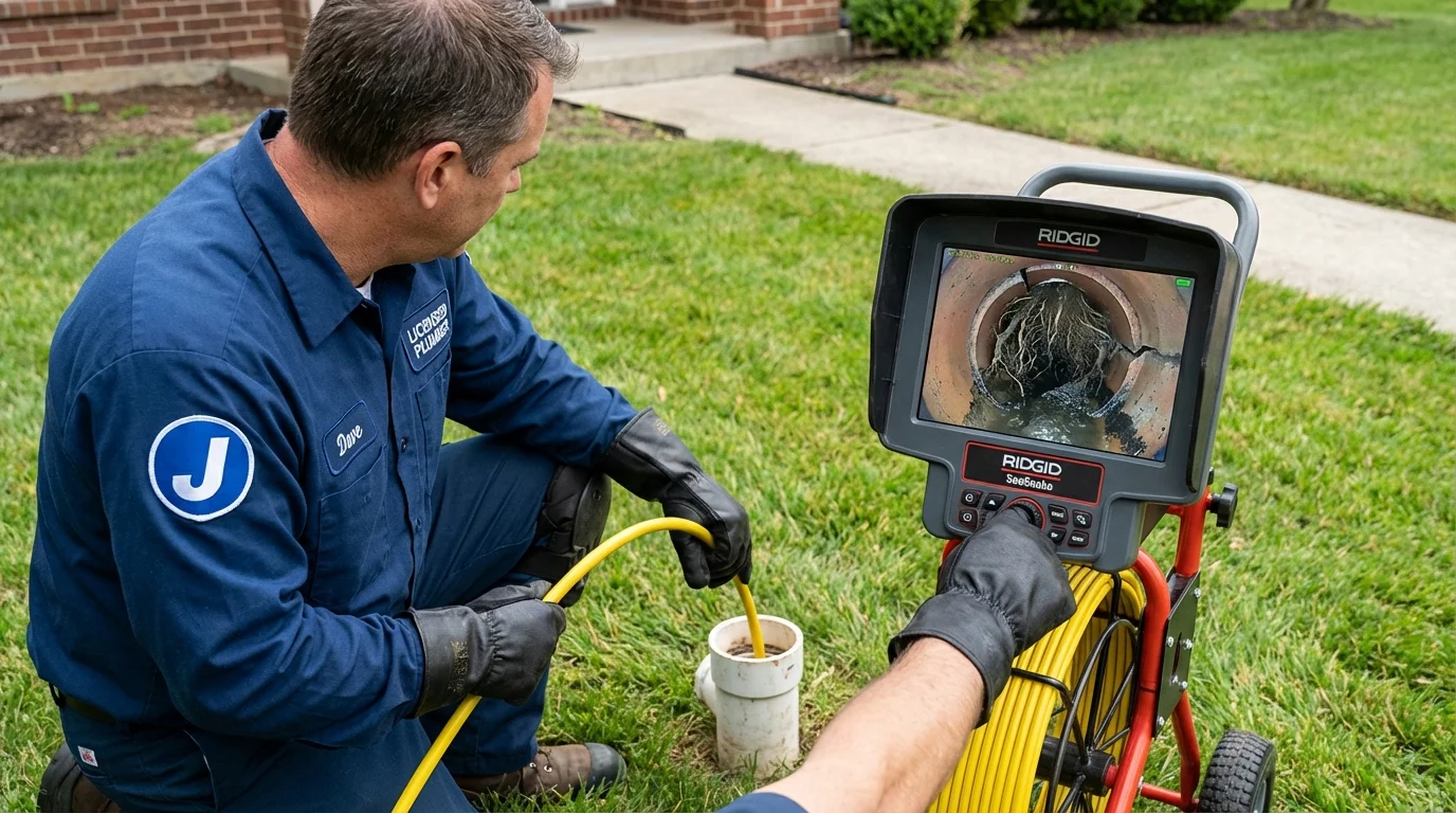 Sewer camera inspection being performed by Johns Plumbing LLC in Islip